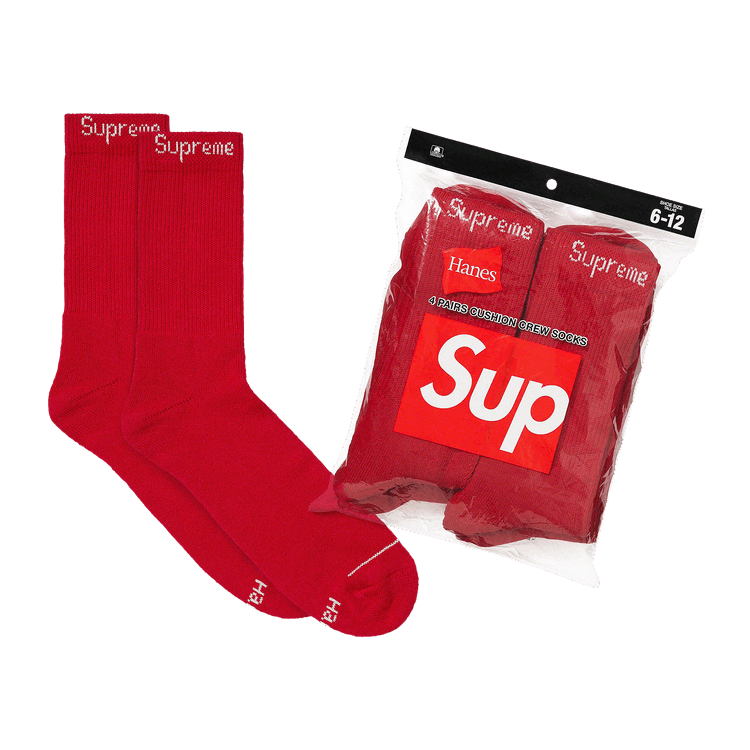 ★25SS Week1★Supreme Hanes Crew Socks (4 Pack) Supreme Hanes Crew Socks 4 Pack Black | Qualité Los Angeles