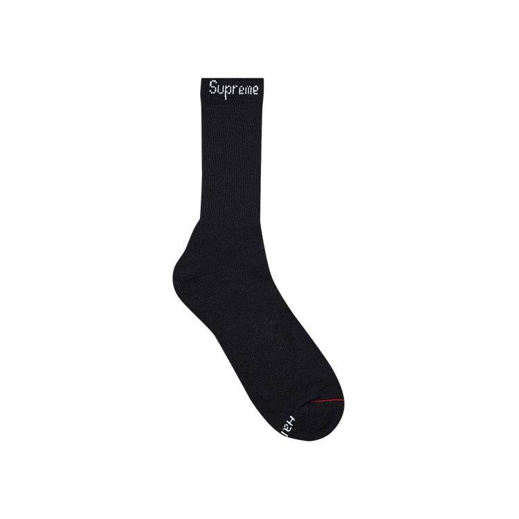 Supreme X Hanes Crew Socks 4 Pack Black Culture Circle