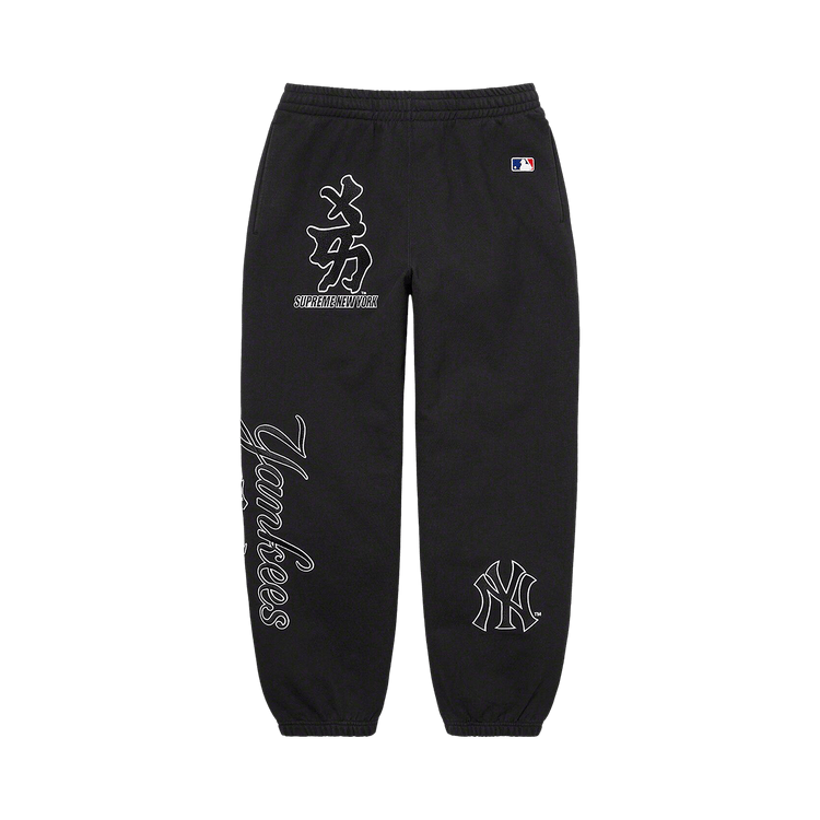 Buy Supreme x New York Yankees Kanji Sweatpant 'Black