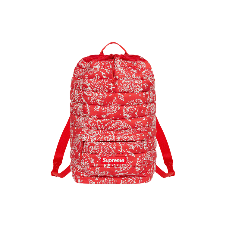 Buy Supreme Puffer Backpack 'Red Paisley' - FW22B17 RED