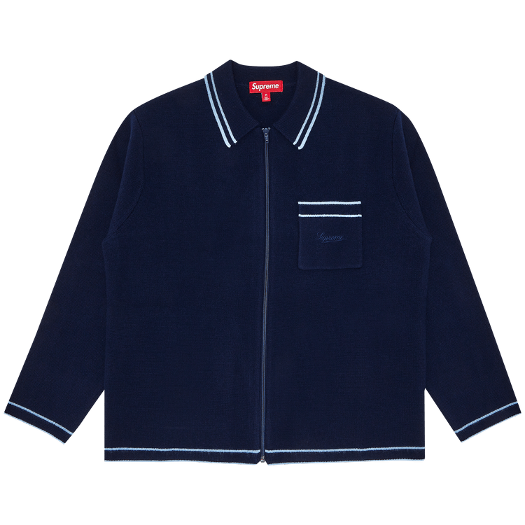 【格安saleスタート】 Buy Supreme Zip Up Polo Sweater 'Navy' - FW24SK48 NAVY | GOAT トップス
