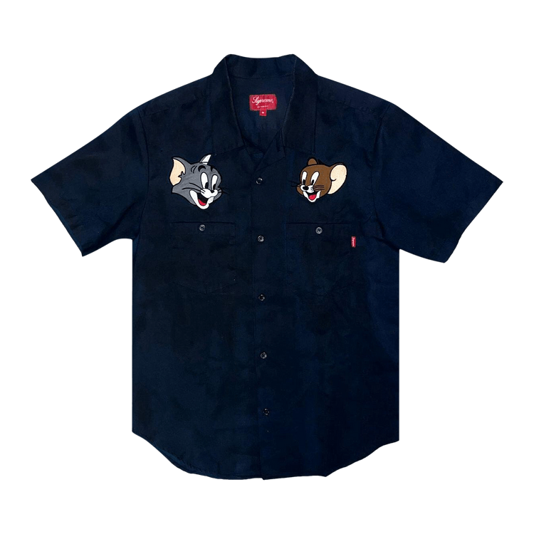 Buy Supreme Tom & Jerry Work Shirt 'Blue' - FW16T0101 BLUE | GOAT SA