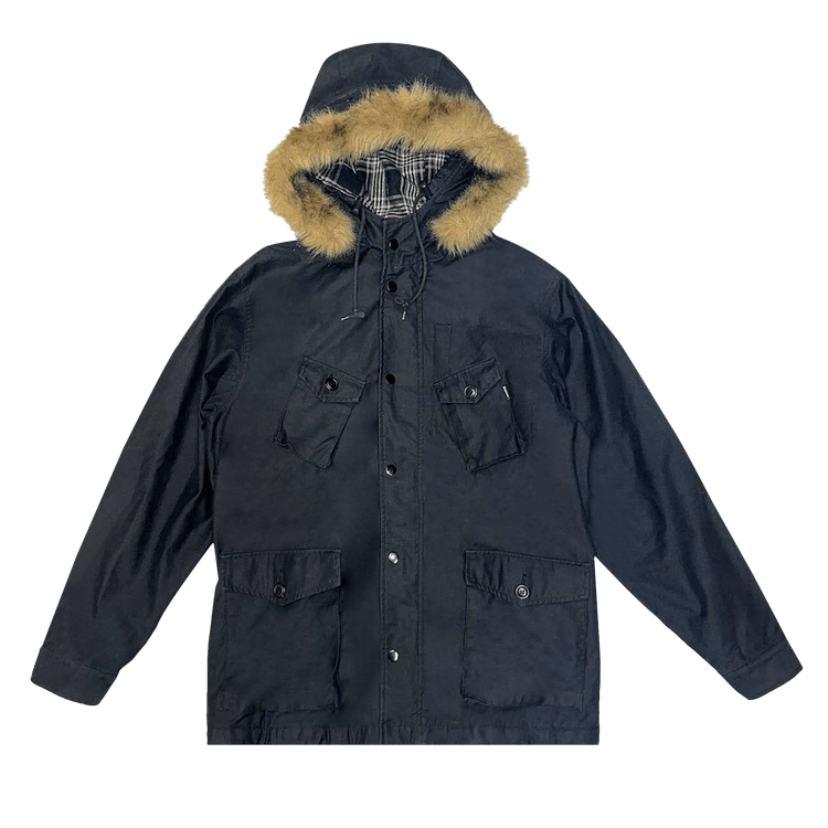 Buy Supreme Hooded Fur Field Jacket 'Black' - FW070317 BLACK | GOAT