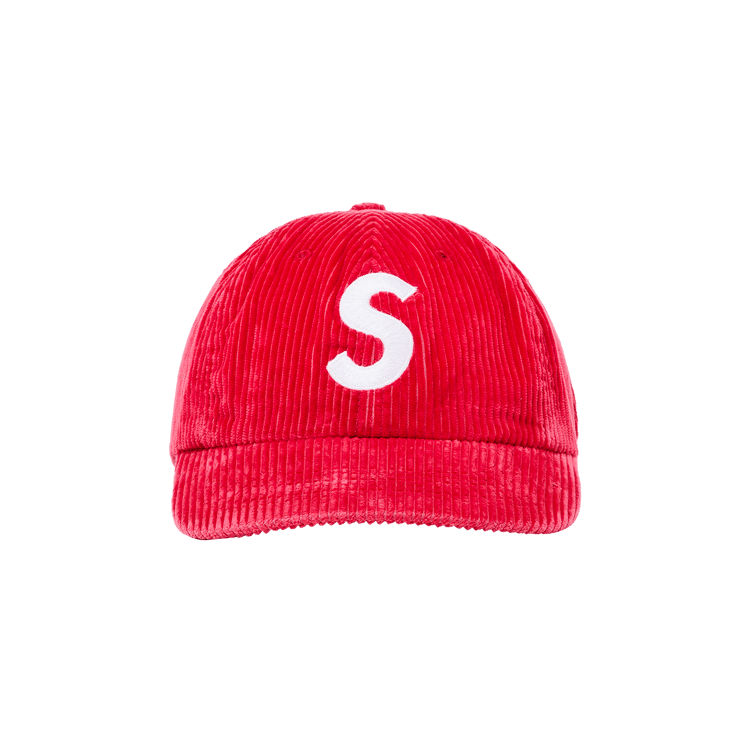 極美品　Supreme　Corduroy　S Logo　6-Panel　\"Red Supreme Corduroy S Logo 6-Panel 