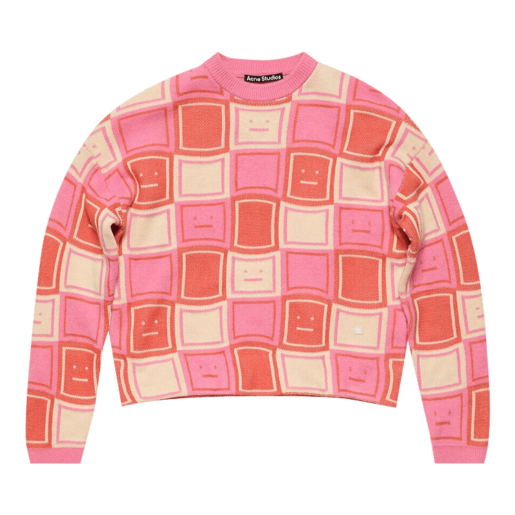 Buy Acne Studios Jacquard Crewneck Jumper 'Rusty Orange/Tango Pink