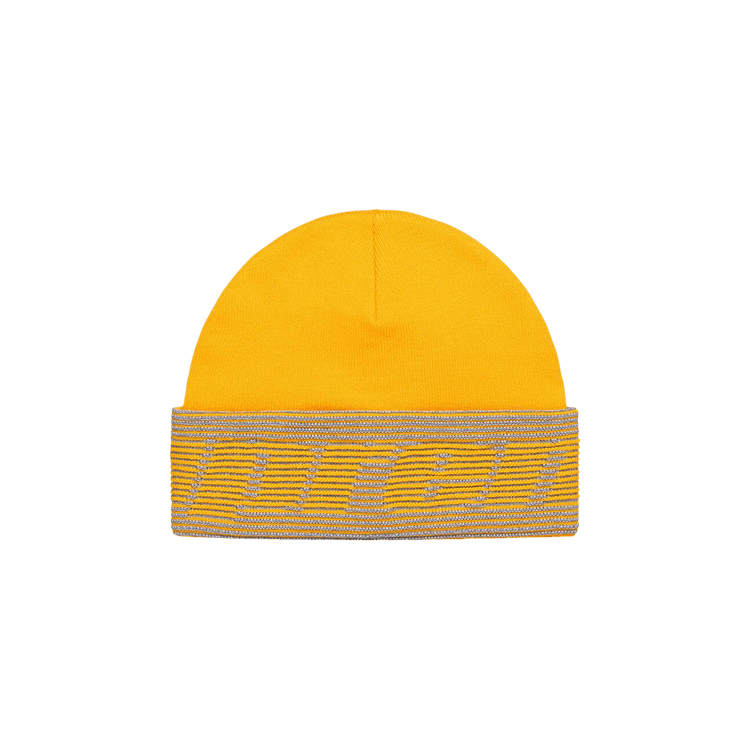 Buy Supreme Reflective Jacquard Beanie 'Mustard' - FW24BN47