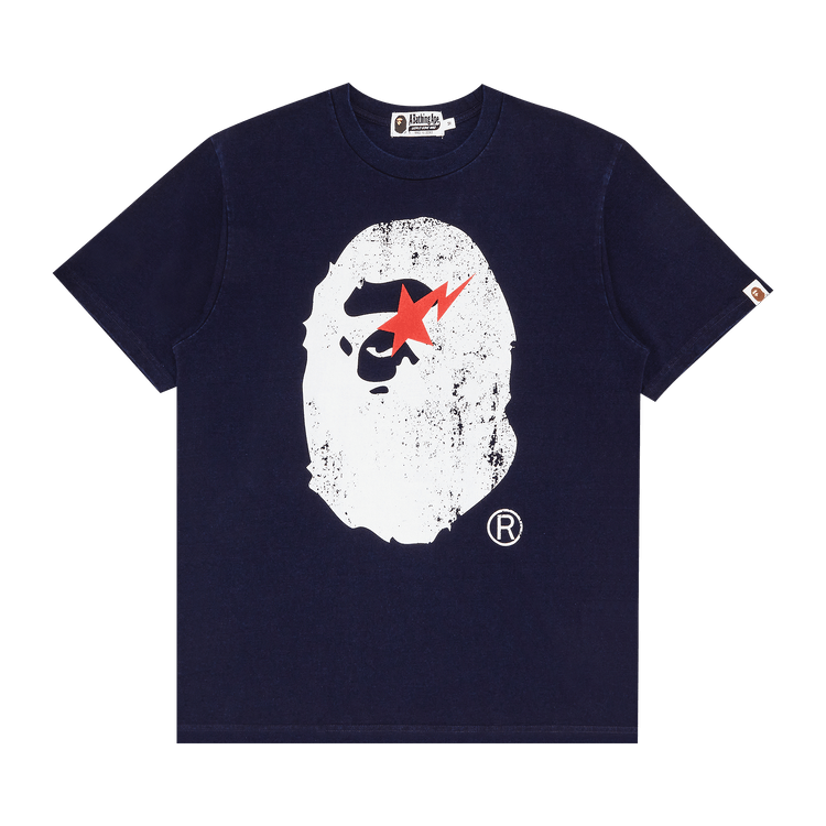トップス Ape Buy BAPE Ape Head Indigo Tee 'Light Indigo' - 1K22 109 006