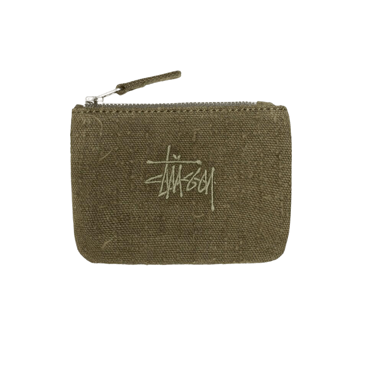 Buy Stussy Needle Punch Coin Pouch 'Olive' - 134269 OLIV | GOAT