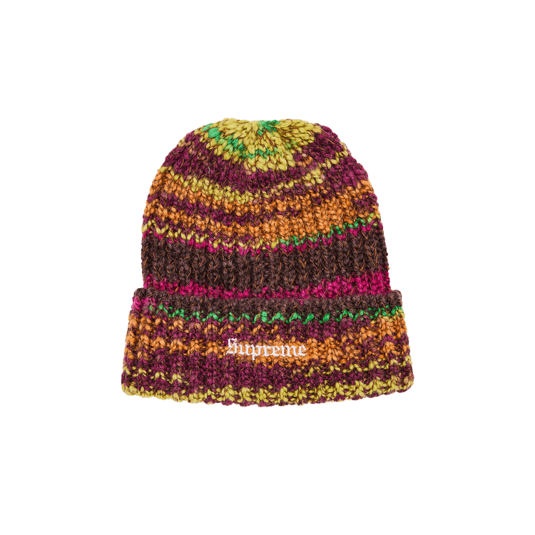 Supreme Space Dye Stripe Beanie 'Brown'
