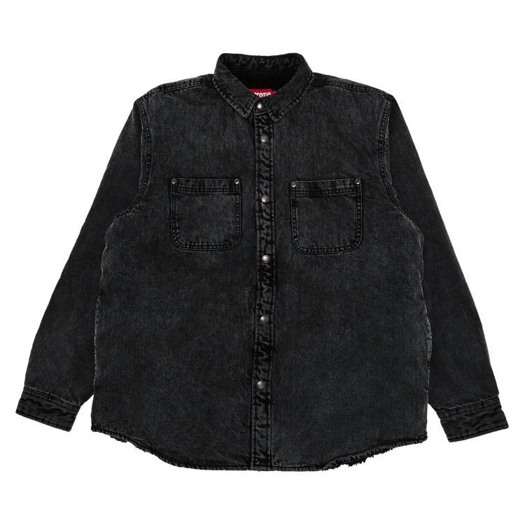 Buy Supreme Faux Shearling Lined Work Shirt 'Black Denim' - FW24S8