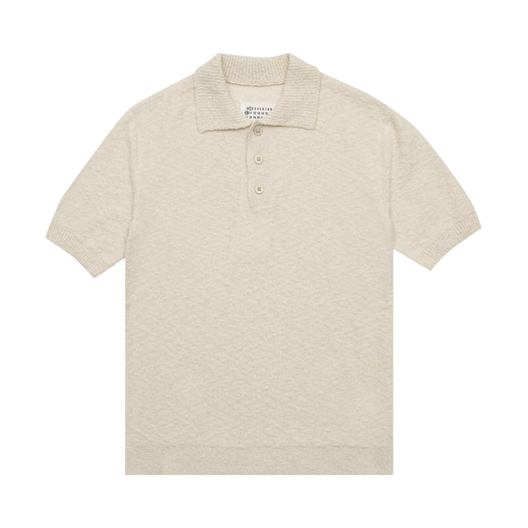 Tシャツ・カットソー MAISON MARGIELA Woman Polo Shirt White S51GL0043S18197 102 Buy Maison Margiela Boucle Knit Polo Shirt 'Off White