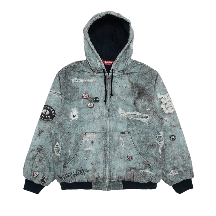 Size xl Supreme HJR Trompe L'oeil Hooded Work Jacket 'Blue'