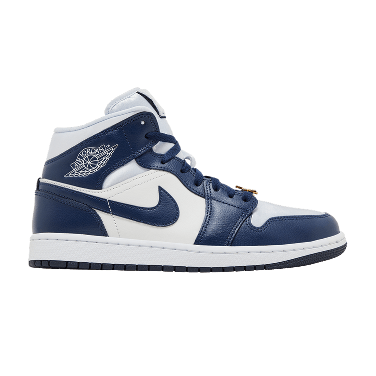Buy Wmns Air Jordan 1 Mid 'Midnight Navy Gold Charms' - FZ8777 044