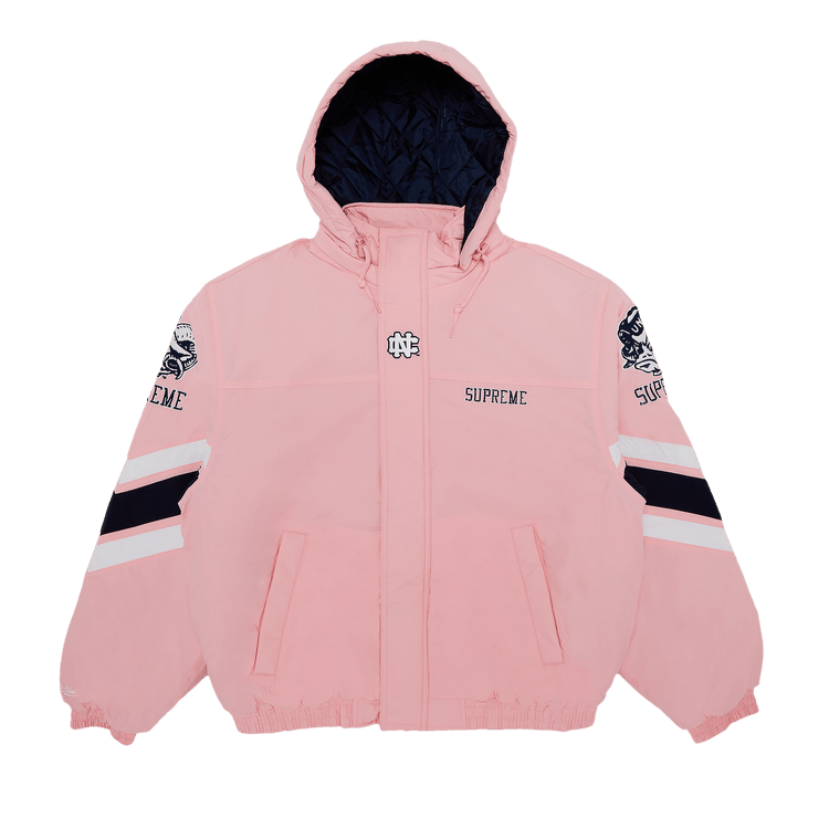 Size xl Supreme x Mitchell & Ness NCAA Hooded Stadium Jacket 'Pink'