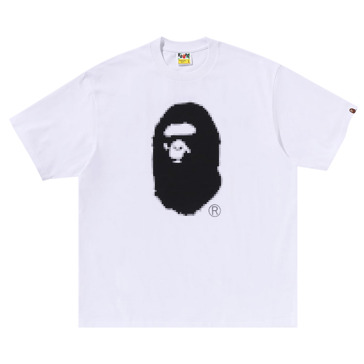 Buy BAPE Pixel Ape Head Relaxed Fit Tee 'White' - 1K80 110 348