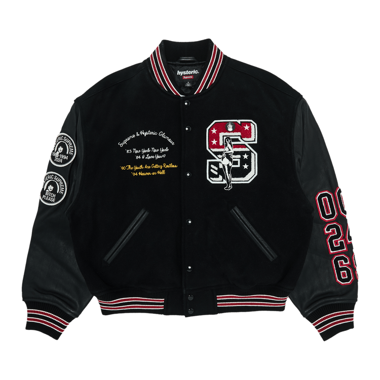 Buy Supreme x HYSTERIC GLAMOUR Varsity Jacket 'Black' - FW24J92 BLACK | GOAT