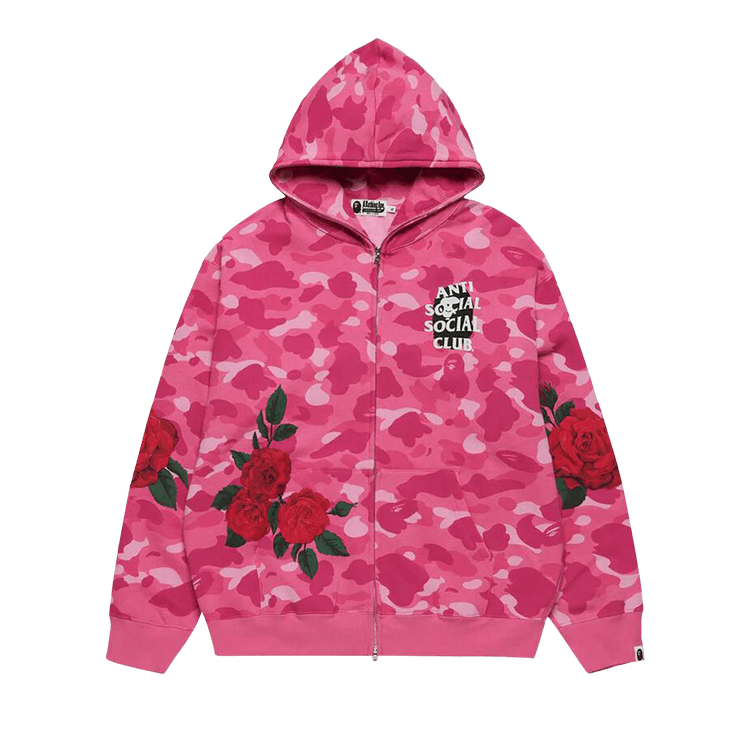 Buy BAPE x Anti Social Social Club Full Zip Hoodie Pink 1K73 115 903 PINK GOAT