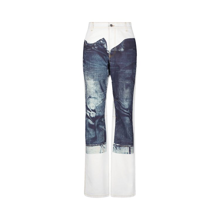 Buy Jean Paul Gaultier Printed Trompe L'Oeil Jeans 'White/Blue