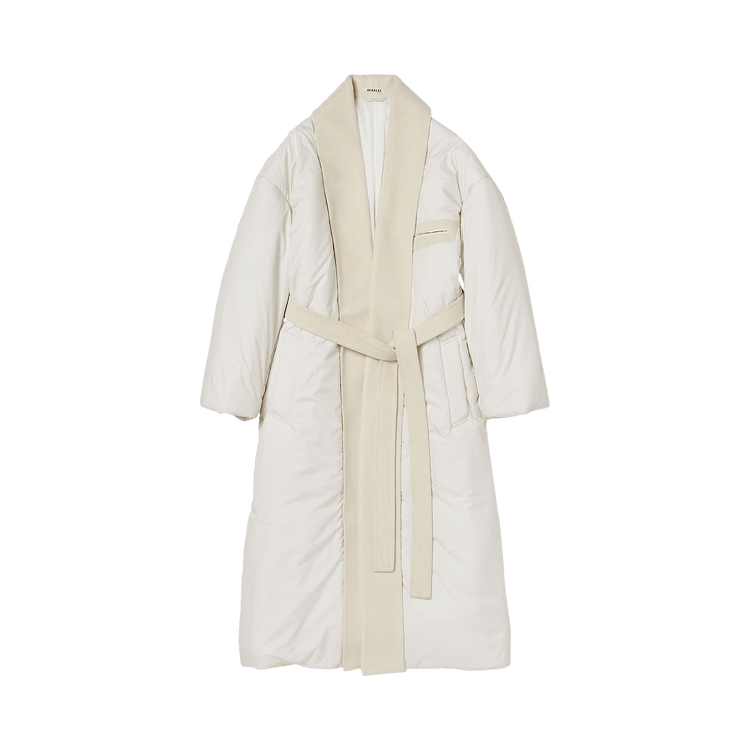 Buy Auralee Super Fine Wool Mosser Padded Coat 'Ivory White