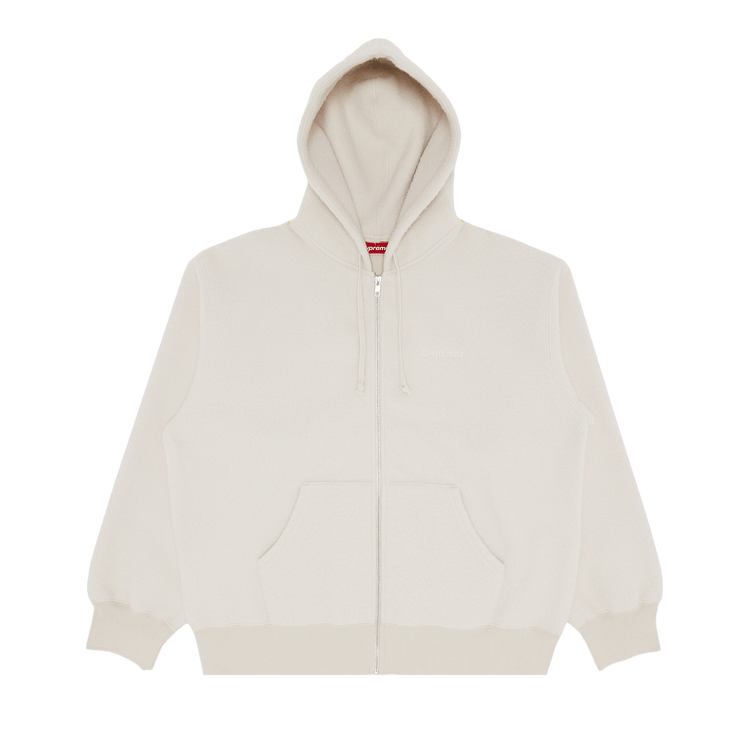 Buy Supreme Pilled Zip Up Hooded Sweatshirt 'Stone' - FW24SW3