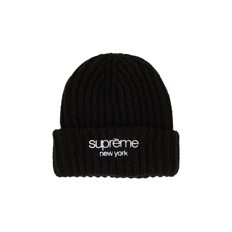 Плотная шапочка в рубчик с логотипом Supreme Classic 