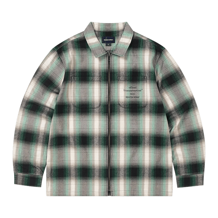 値引 Buy thisisneverthat Flannel Zip Shirt 'Green' - TN233WSHTL06 トップス