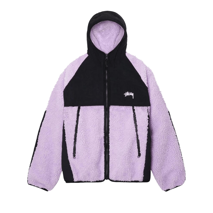 Buy Stussy Sherpa Paneled Hooded Jacket 'Lavender' - 118530 LAVE