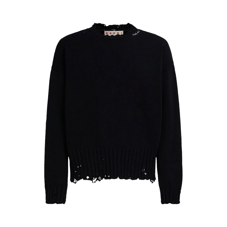 Buy Marni Long-Sleeve Crewneck Sweater 'Black' - GCMG0210A0 UFC652