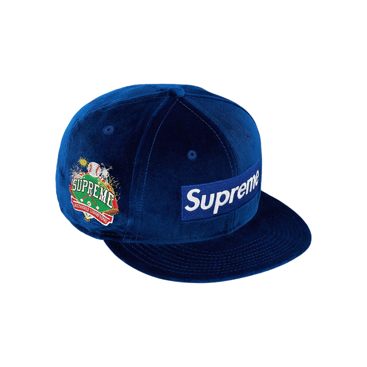 Buy Supreme Velour Box Logo New Era 'Navy' - FW22H27 NAVY | GOAT