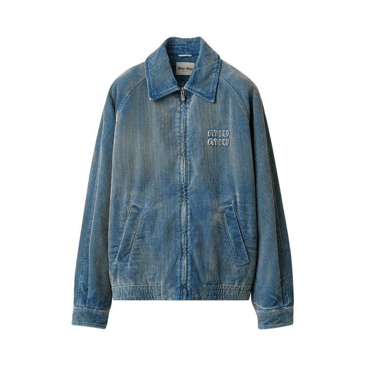 Buy Miu Miu Washed Corduroy Jacket 'Azzurro' - ML1152 16DF F0013