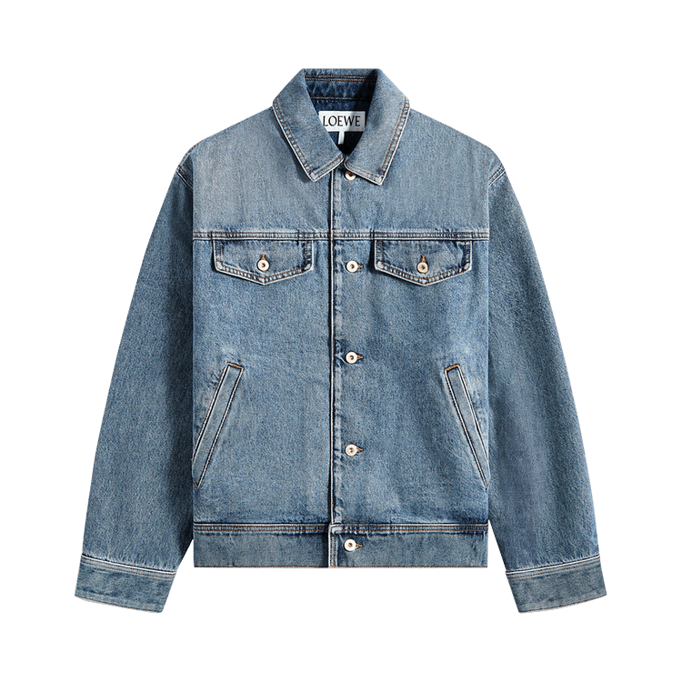 ジャケット LOEWE Women Jackets S540Y03XAZ5190 BLUE LOEWE Trapeze Denim Jacket | Saks Fifth Avenue