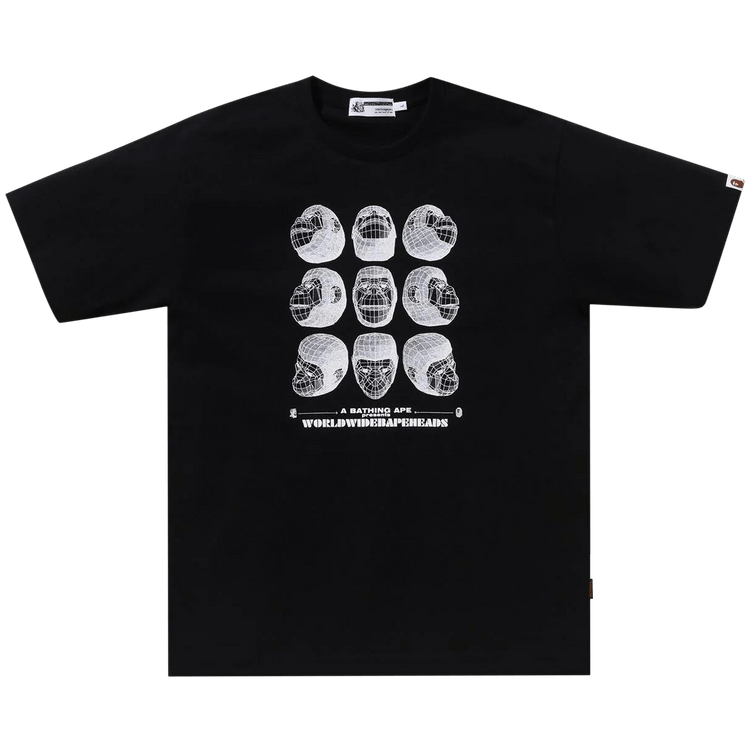 【BAPE】BAPE BLACK SIDE ZIPPED POCKET TEE 要在庫確認 Buy BAPE Polygon Ape Head Tee 'Black' - 1K70 109 006 BLACK