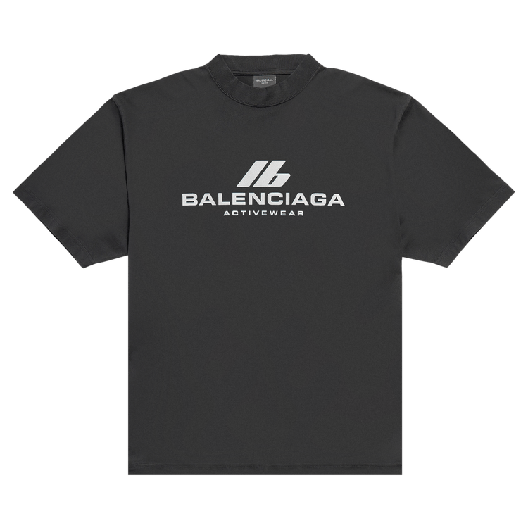 BALENCIAGA｜ (764235 TQVT9 9016) Balenciaga ACTIVE LOGO T SHIRT BLACK SIZE M 764235 TQVT9