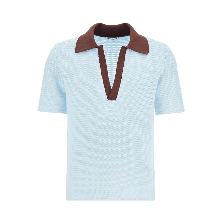 Tシャツ・カットソー Jil Sander SS25 SS KNIT POLO (J22GL0113 J15434 458) Buy Jil Sander Short-Sleeve Knit Polo 'Powder Blue
