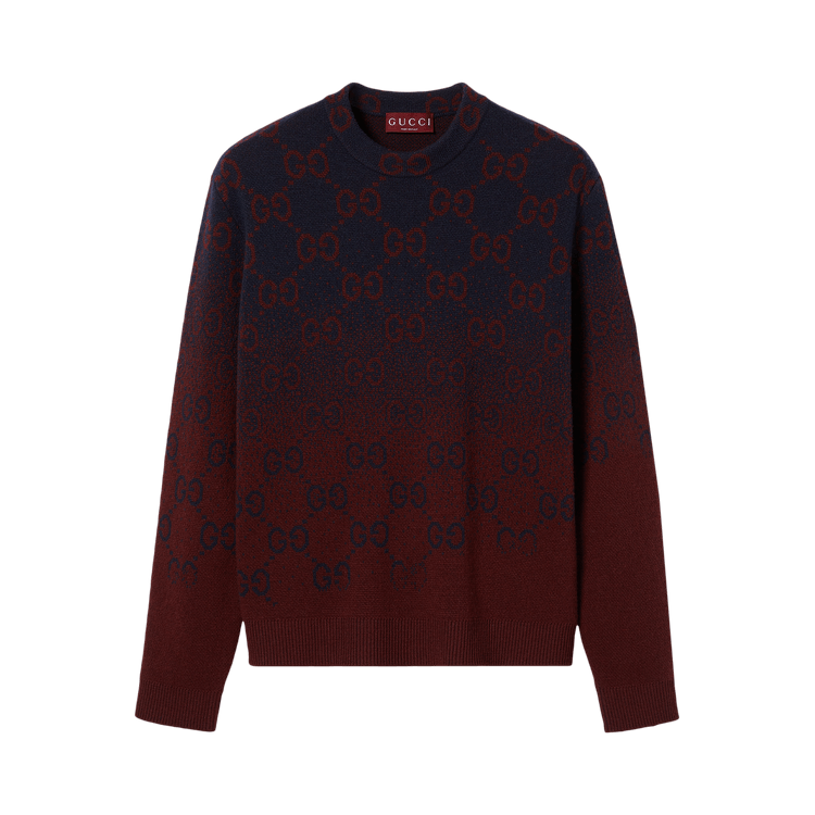 Buy Gucci Degrade Wool Jacquard Sweater 'Ink/Bordeaux' - 788533