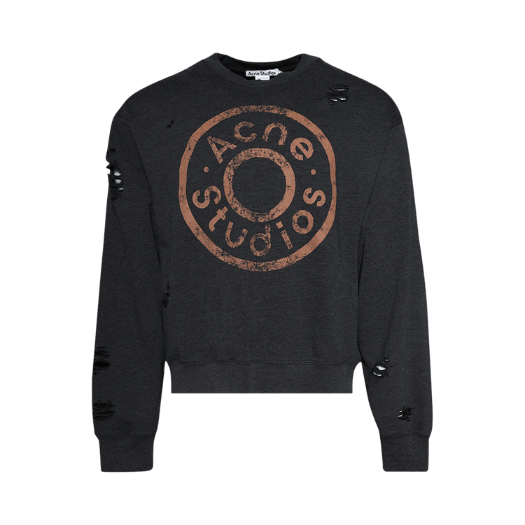 Buy Acne Studios Logo Printed Sweater 'Black Melange