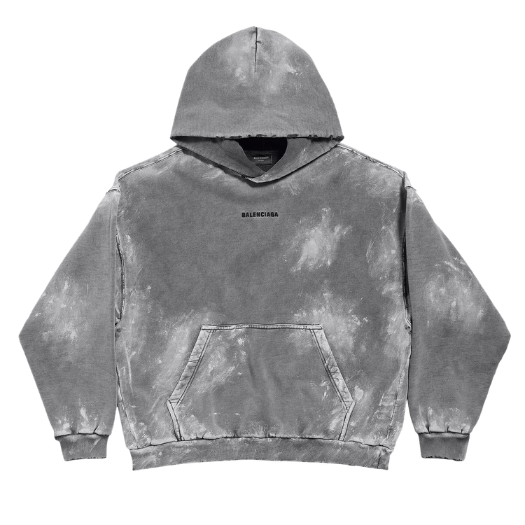パーカー・フーディ BALENCIAGA Men Hoodies 767877TRVI9 8499 GREY Buy Balenciaga Logo Embroidered Faded Hoodie 'Grey' - 767877
