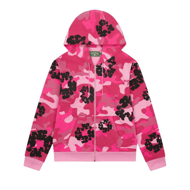 Buy Denim Tears Wreath Zip Hoodie 'Pink Camo' - FW24TZH0093