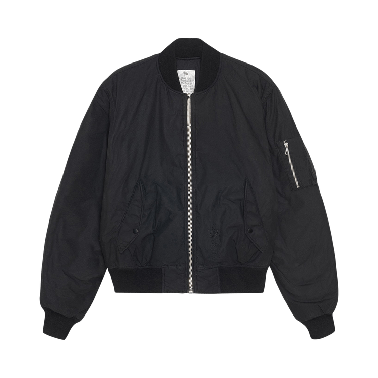 Buy Stussy Waxed Built Bomber Jacket 'Black' - 115803 BLAC
