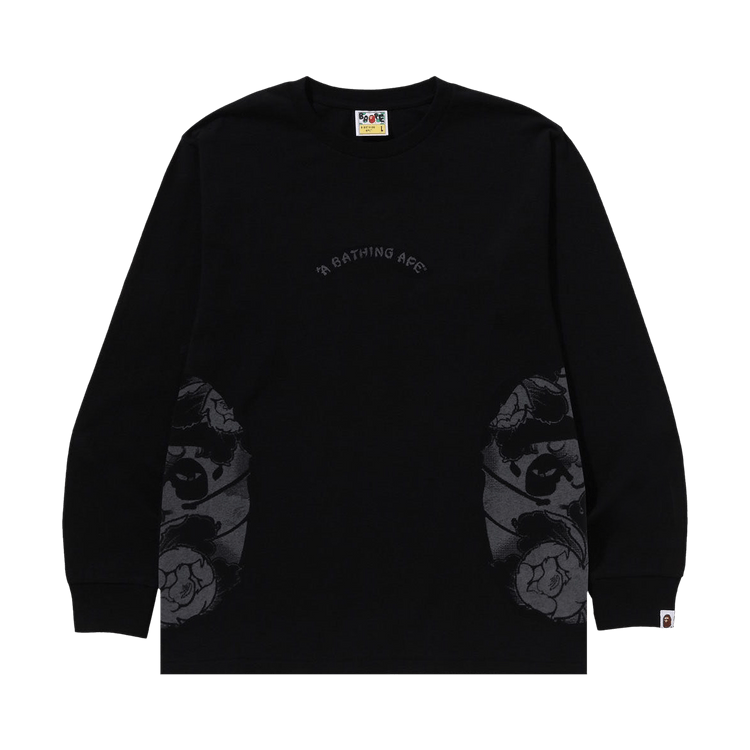 Buy BAPE Japanese Tattoo Side Big Ape Head Long-Sleeve Tee 'Black