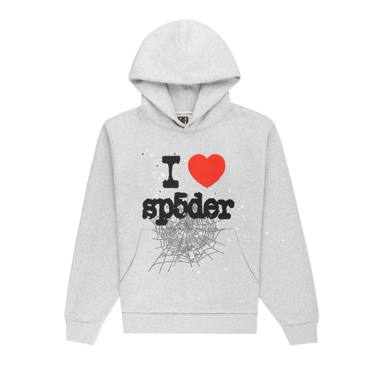 Сувенирная толстовка Sp5der с капюшоном 'Heather Grey'