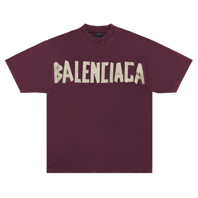 Buy Balenciaga Tape Type Medium Fit T-Shirt 'Dark Red