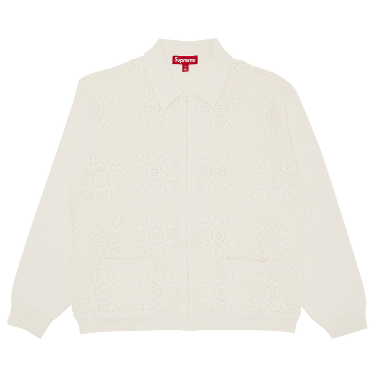 【別倉庫からの配送】 Cardigan Up Zip Crochet Supreme Buy 'White' WHITE SS25SK2 - トップス