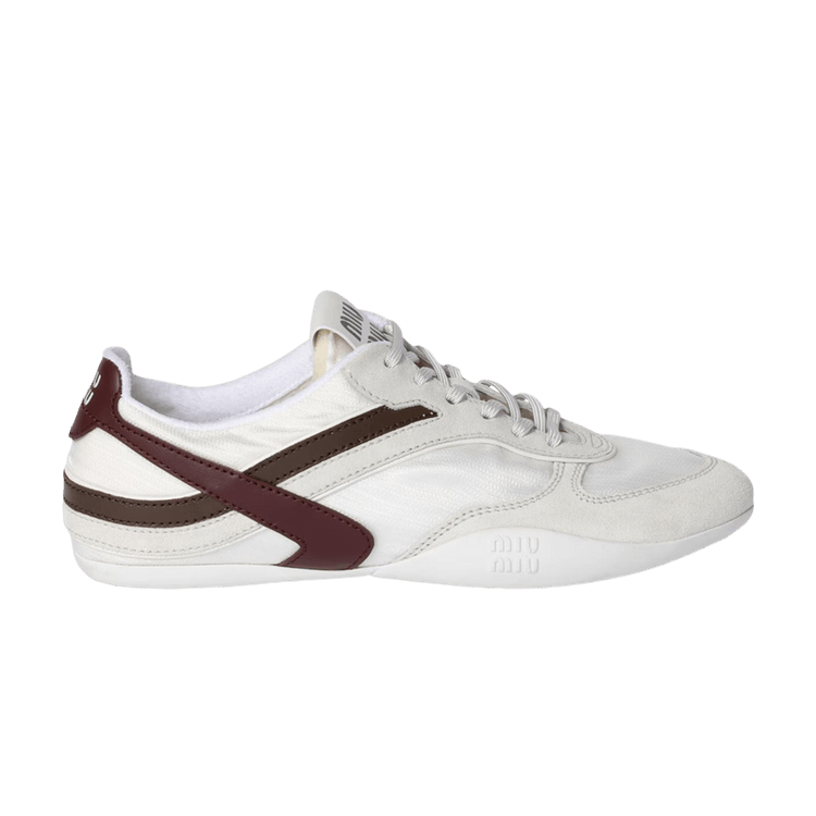 Buy Miu Miu Wmns Gymnasium Sneaker 'White Burgundy' - 5E428E