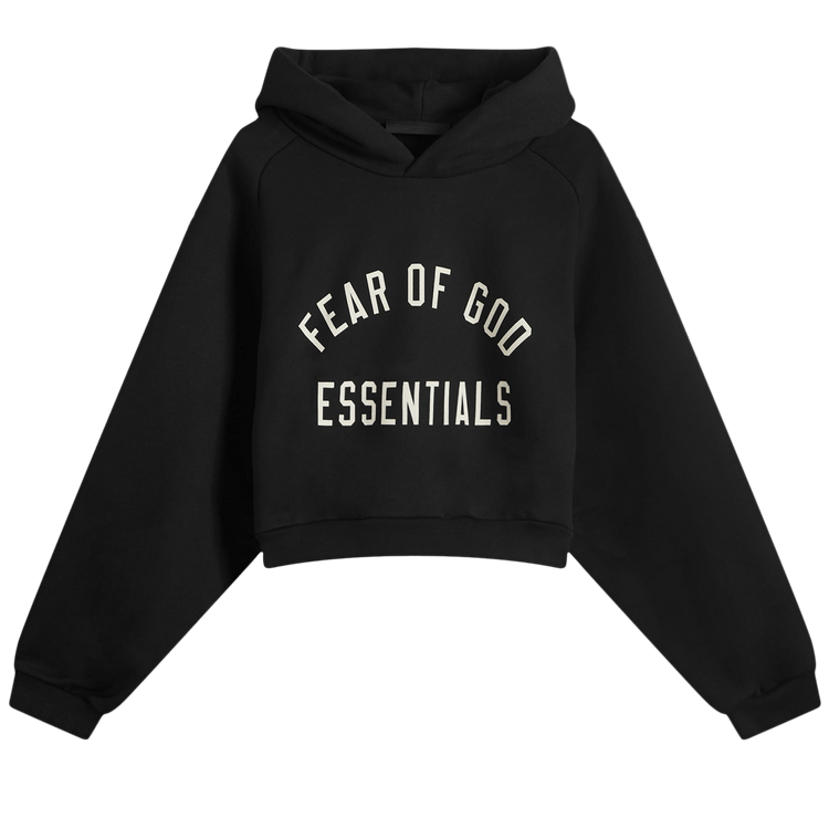 Buy Fear of God Essentials Fleece Cropped Hoodie 'Black