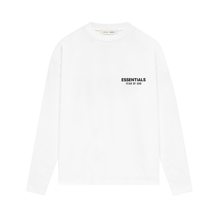 FEAR OF GOD ESSENTIALS ロンT Classic LongSleeve Tee ホワイト Womens Classic Long Sleeve Tee in Cloud White | Fear of God