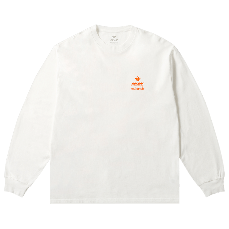 【Palace Maharishi】 Shaolin Tag Longsleeve White - 25SS Buy Palace x Maharishi Shaolin Tag Long-Sleeve 'White
