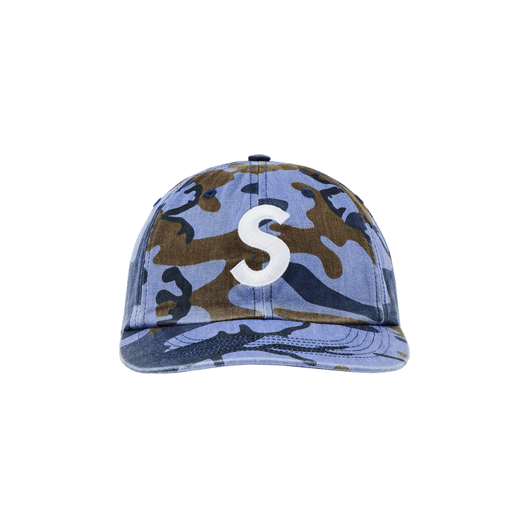 Buy Supreme Pigment Coated S Logo 6-Panel 'Blue Camo