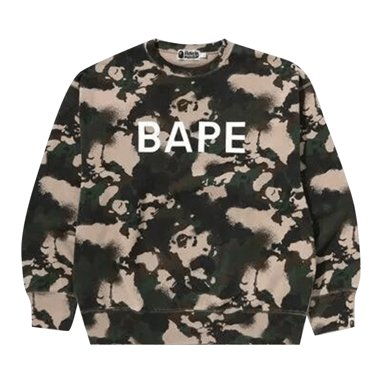 Камуфляжная толстовка свободного кроя с круглым вырезом BAPE Map 