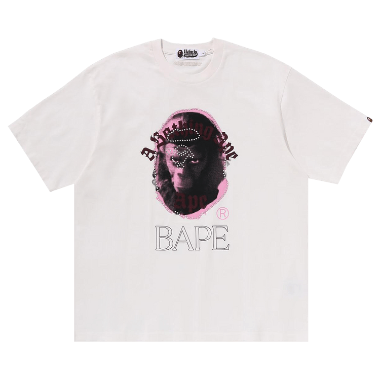 大人気★A BATHING APE GARMENT DYE RHINESTONE APE HEAD TEE GARMENT DYE RHINESTONE APE HEAD RELAXED FIT TEE | bape.com